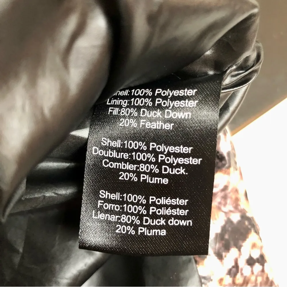 Python Snakeskin Quilted Poncho Lightweight Hooded Oversized Fit szS - Image 16