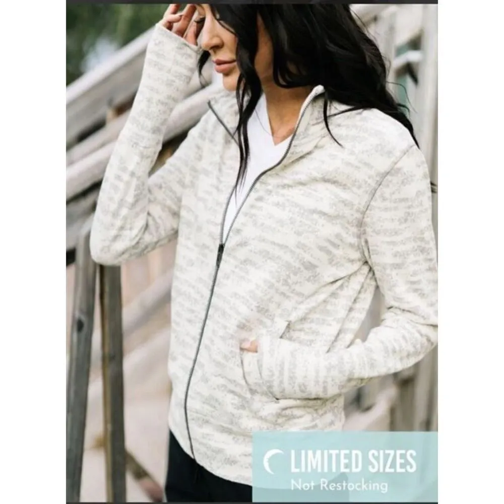 Zyia Active Athleisure cream combo workout cozy L jacket - Image 2