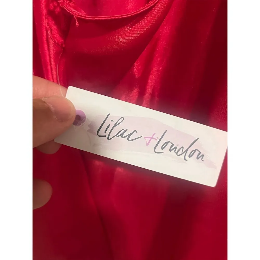 Lilac + London Sleep Nighty Top Womens Size M Red Sleeveless Chamise Pajamas NEW Size M - Image 6