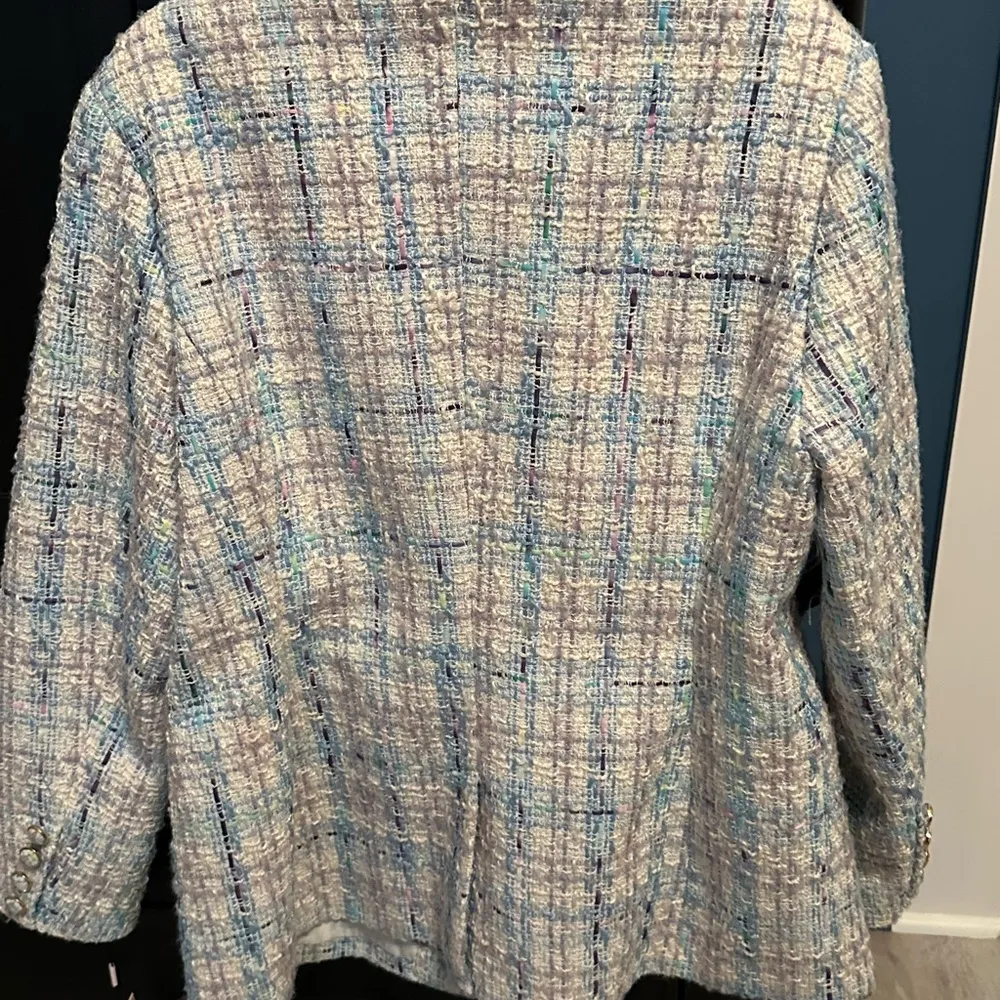 Avec Les Filles Pastel Tweed Blazer, size XL - Image 6