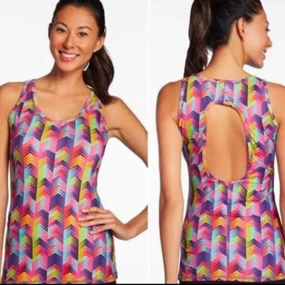 Fabletics Active Embra Keyhole Tank Top Multicolor Size Small - Image 2