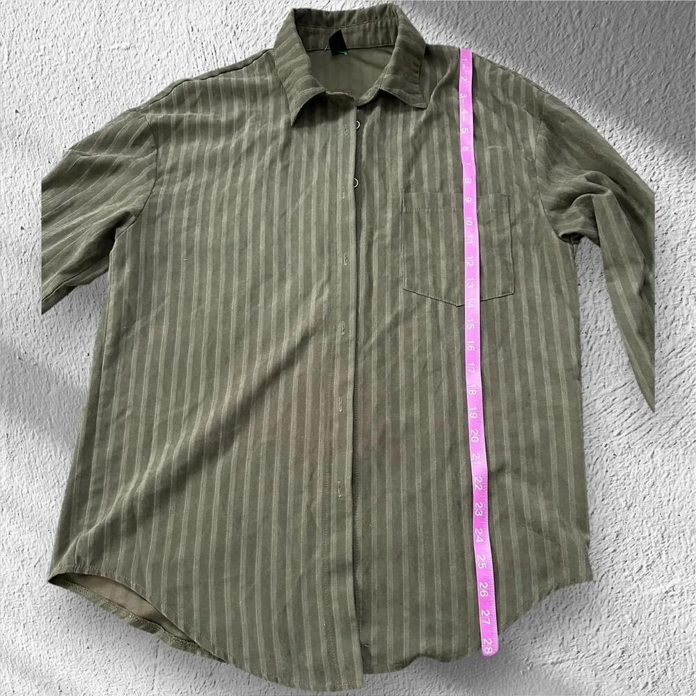 SHEIN Women's Green and Khaki Shirt - Image 4