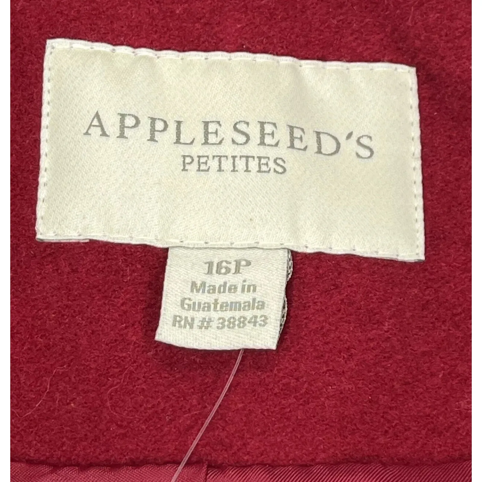Appleseed's Petites Women’s Red Button Wool Blend Pea Coat Size 16P City Classic - Image 3