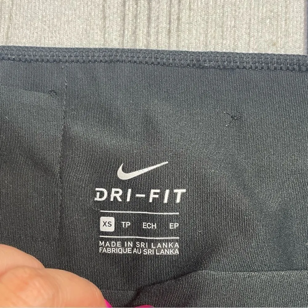 Nike Dri Fit Cropped Leggings Waist Band Women Size XS Fitness Running Active - Image 2