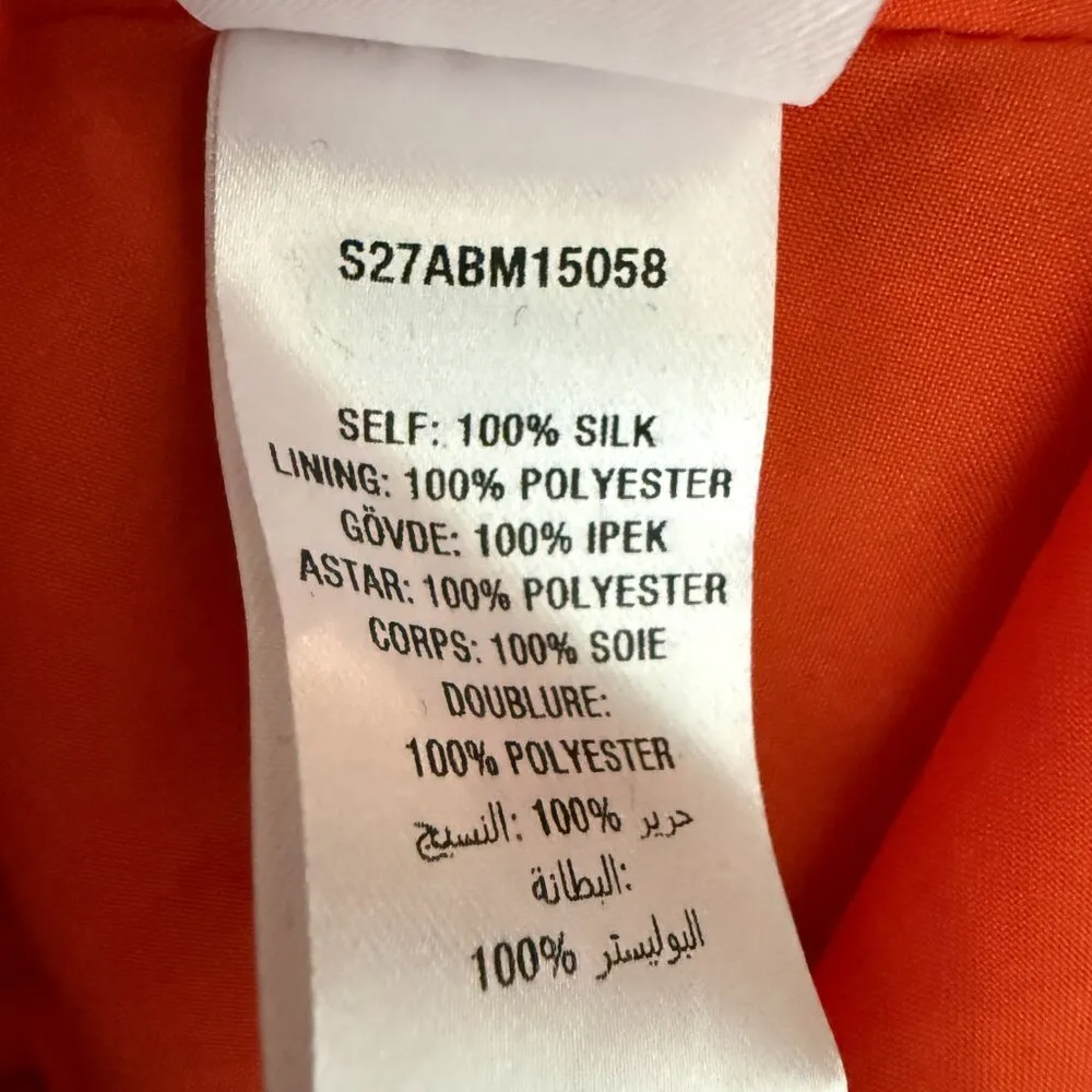 NWOT Opening Ceremony 100% Silk Patterned Tent Maxi Dress Women's 0 Orange Flowy - Image 16