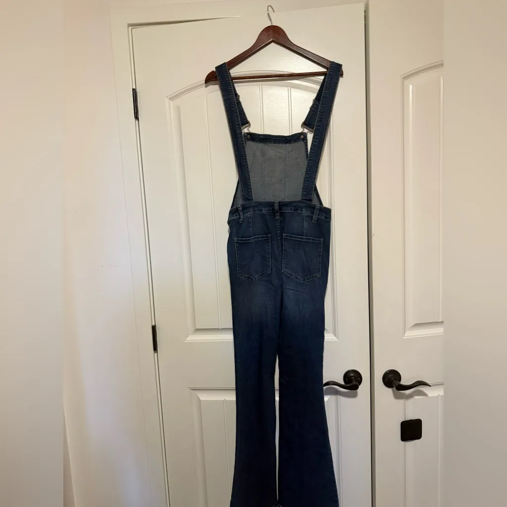 We The Free Flared Blue Denim Overalls - Image 7