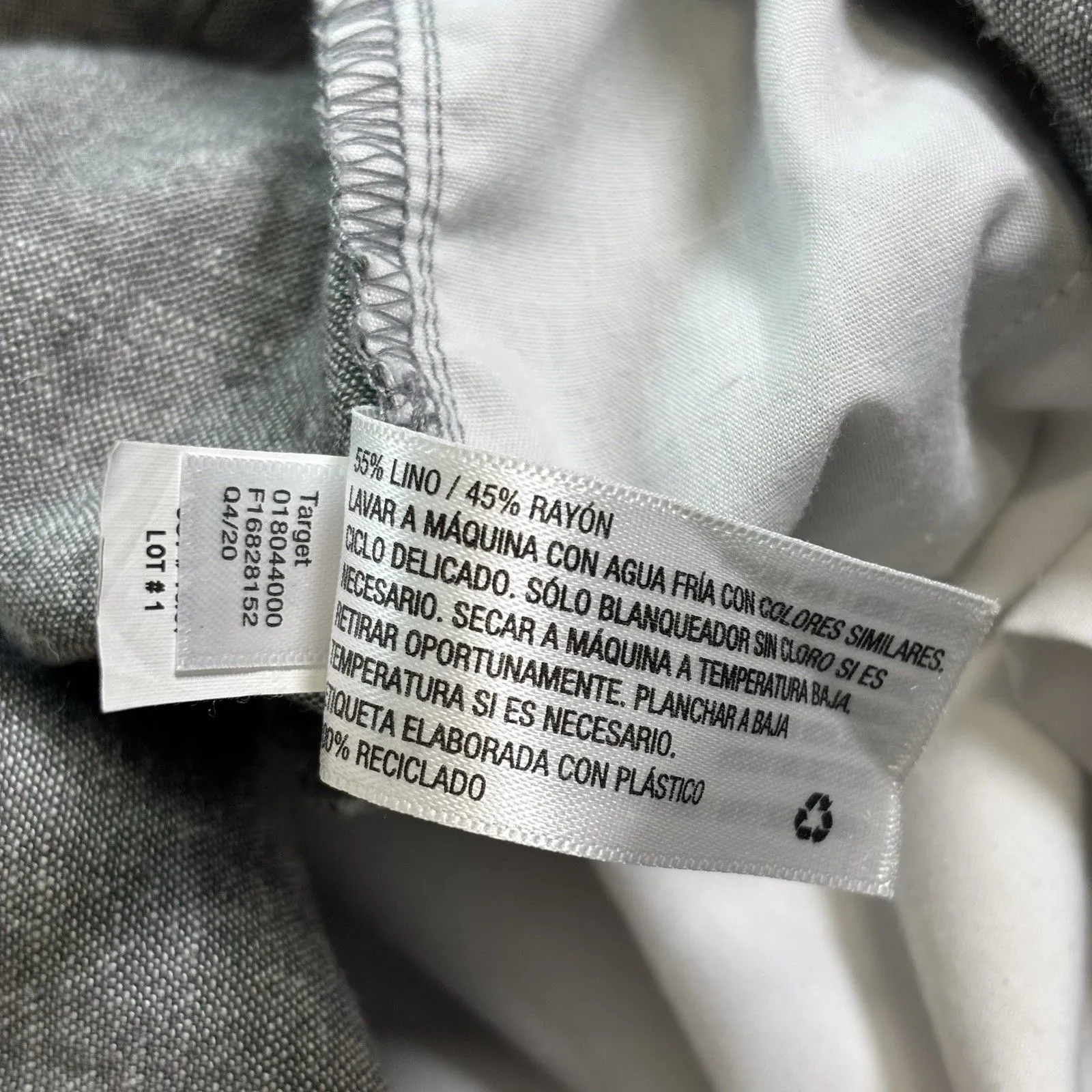 A New Day Pants Women’s 16 Gray Linen Blend Pleated Front Cuffed Straight Leg - Image 7