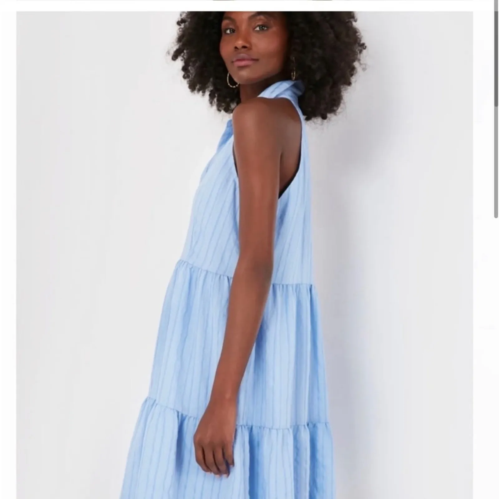 Tuckernuck Blue Seersucker Sailor Dress POMANDER PLACE Size S - Image 2