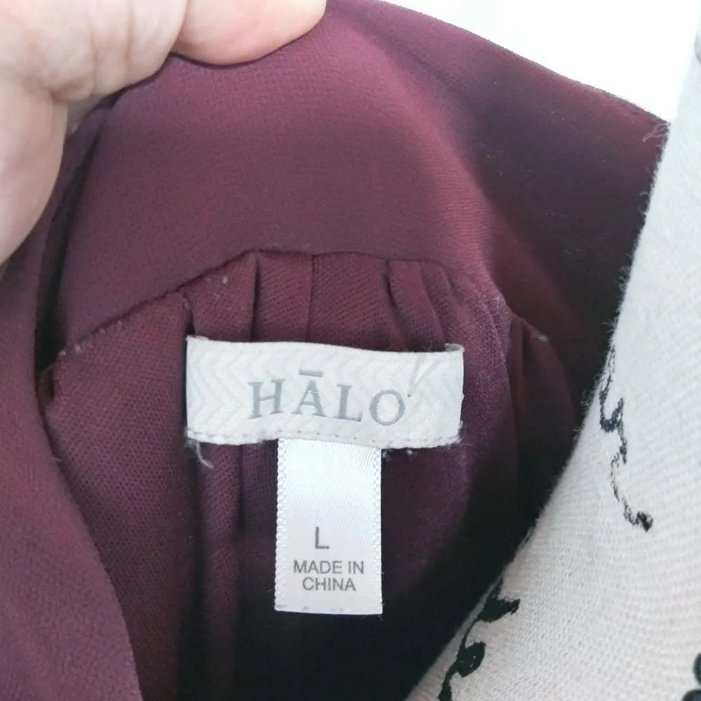 Halo Burgundy Sheer Overlay Dress A Line Size L Size L - Image 4