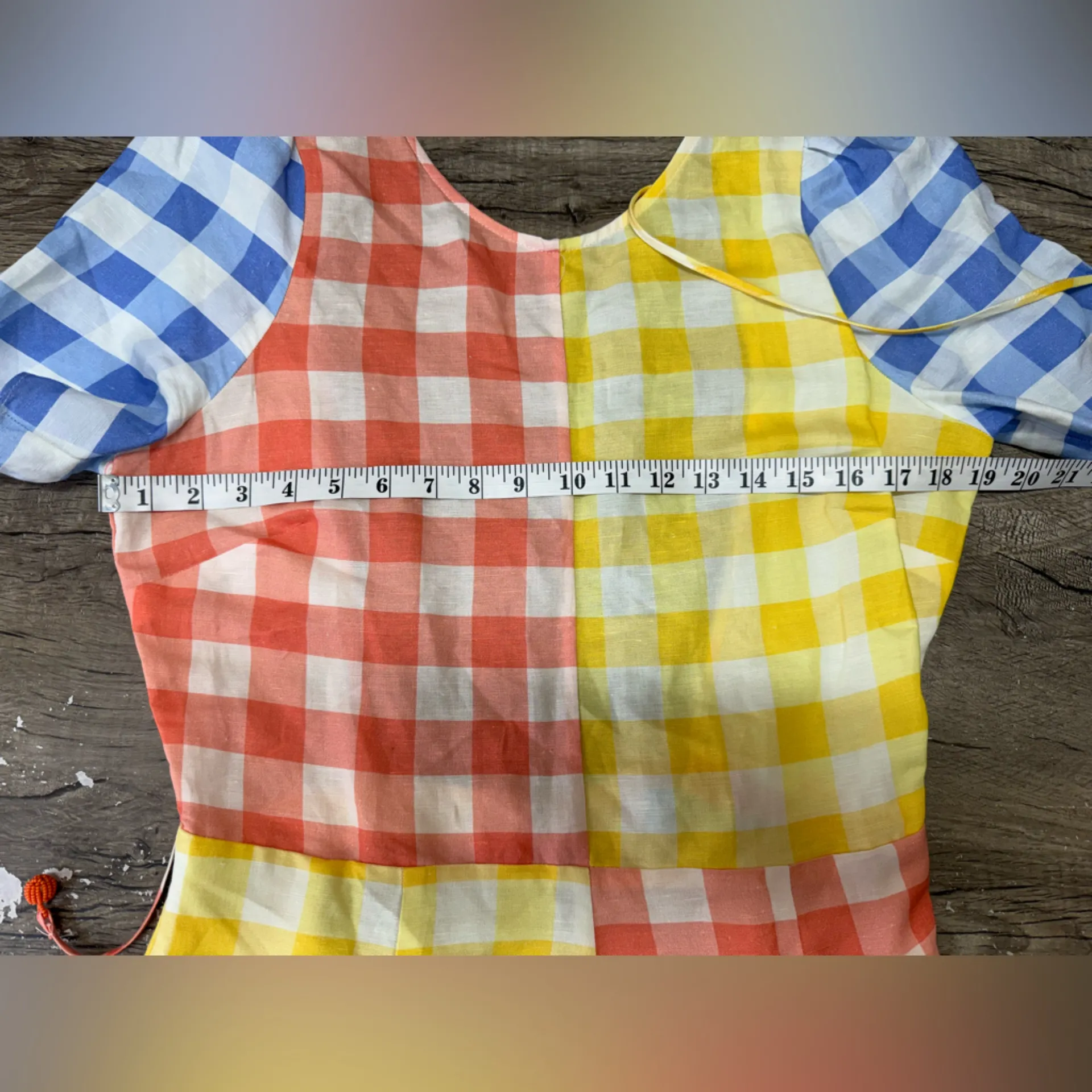 Farm Rio  Gingham Contrast Romper size small - Image 3