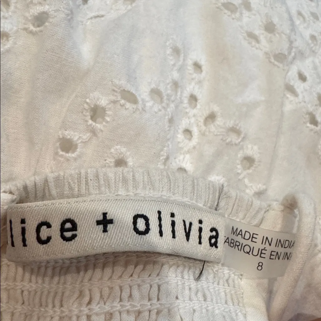Alice+Olivia SHANTELLA TIERED BUTTON FRONT MAXI DRESS in Off White - Image 5