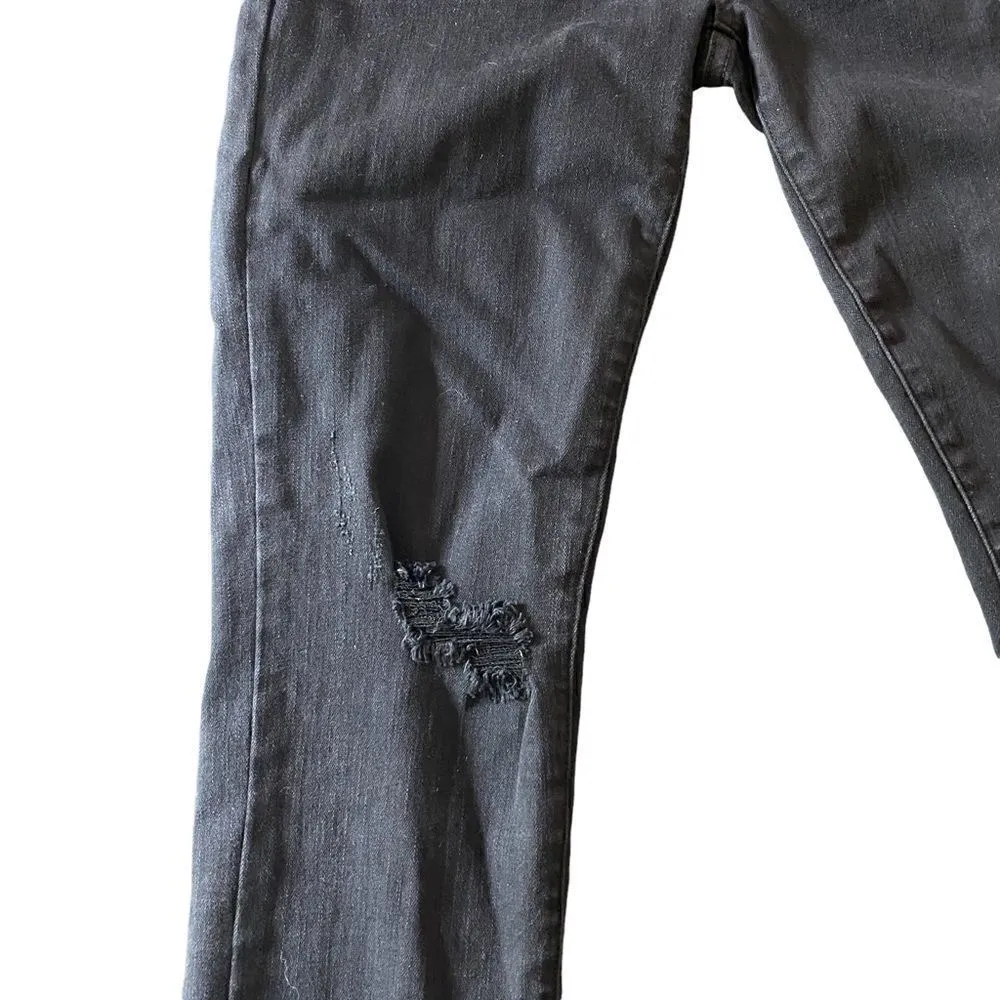 Judy Blue SKinny Jeans black distressed raw hem Slim fit size 26 - Image 2