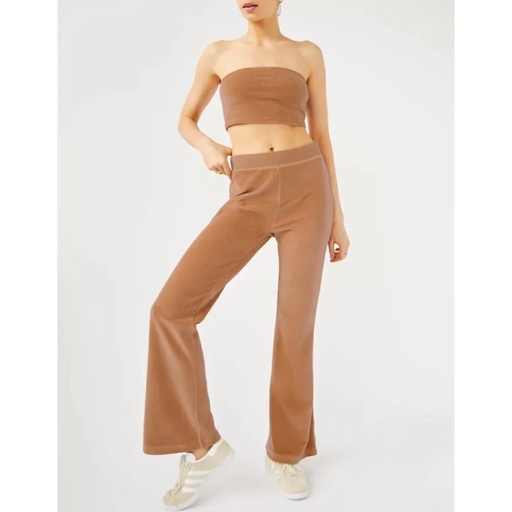 NWT Sunday Best Kiera Velvet Tube Top Aritzia Bandeau Velour in Tan Brown‎ Large - Image 3