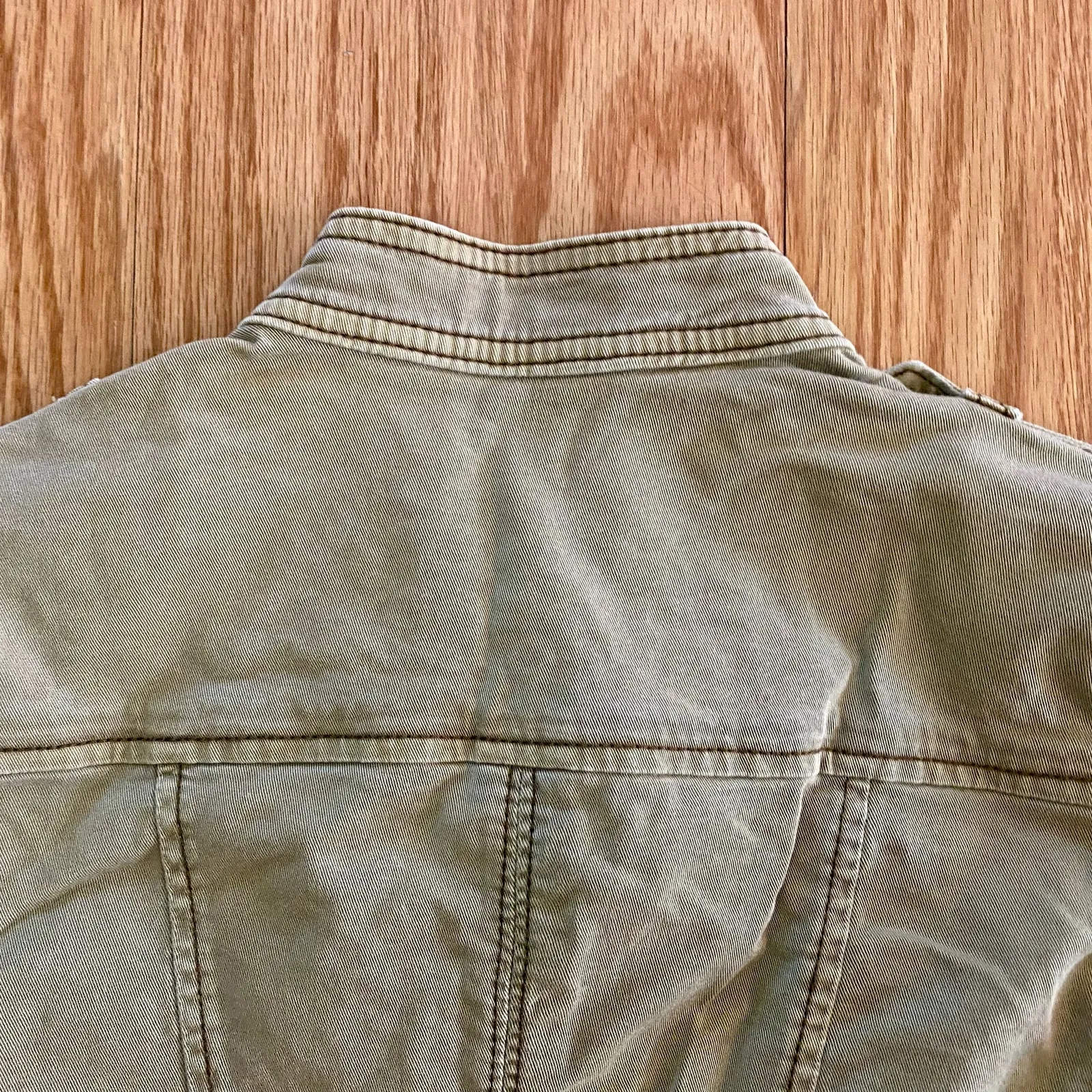 White House Black Market Olive Green Cotton Military Jacket Womens 0 - Image 6