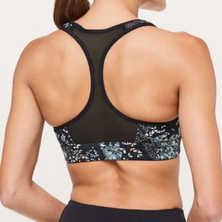 Lululemon Speed Up Assemblage White Alpine Multi Sports Bra - Image 8