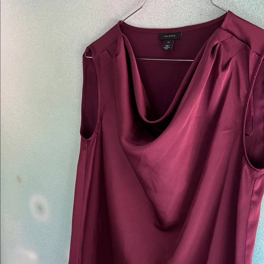 Halogen Rich Burgundy Sleeveless Blouse - Image 4