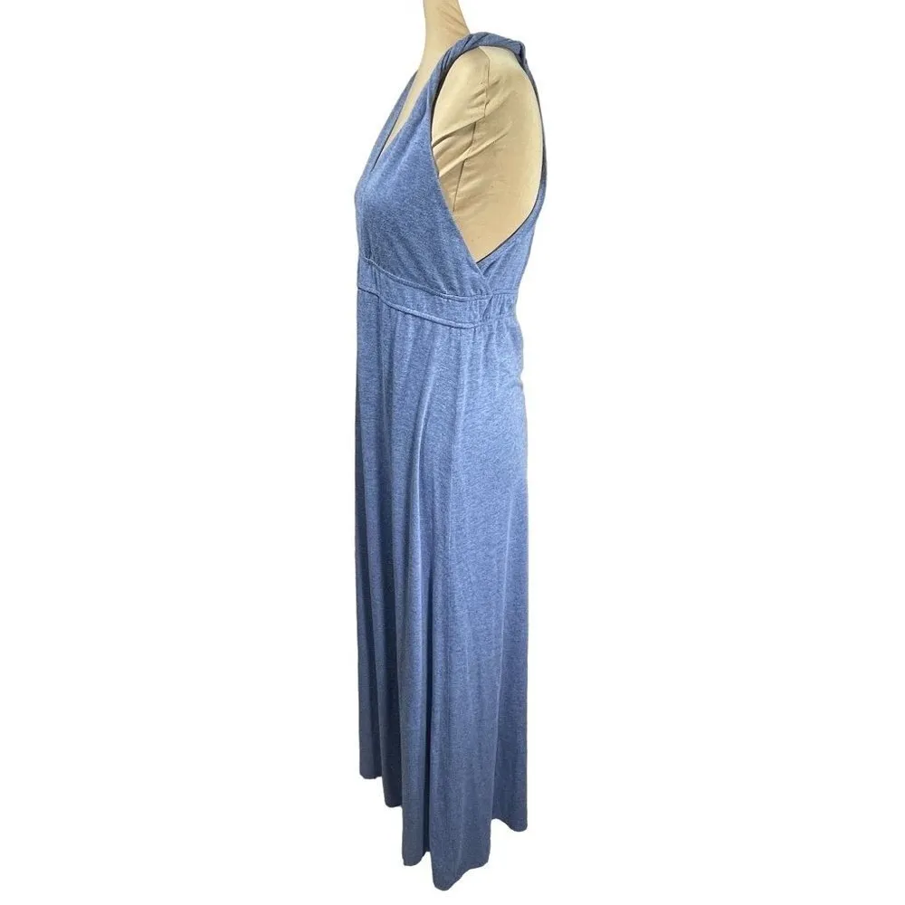 Gap Factory Women's Maxi Dress Halter Jersey Knit Blue Size L Large - Image 2