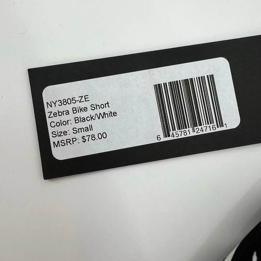 NEW Noli black & white zebra print bike shorts athleisure stretch size small - Image 9