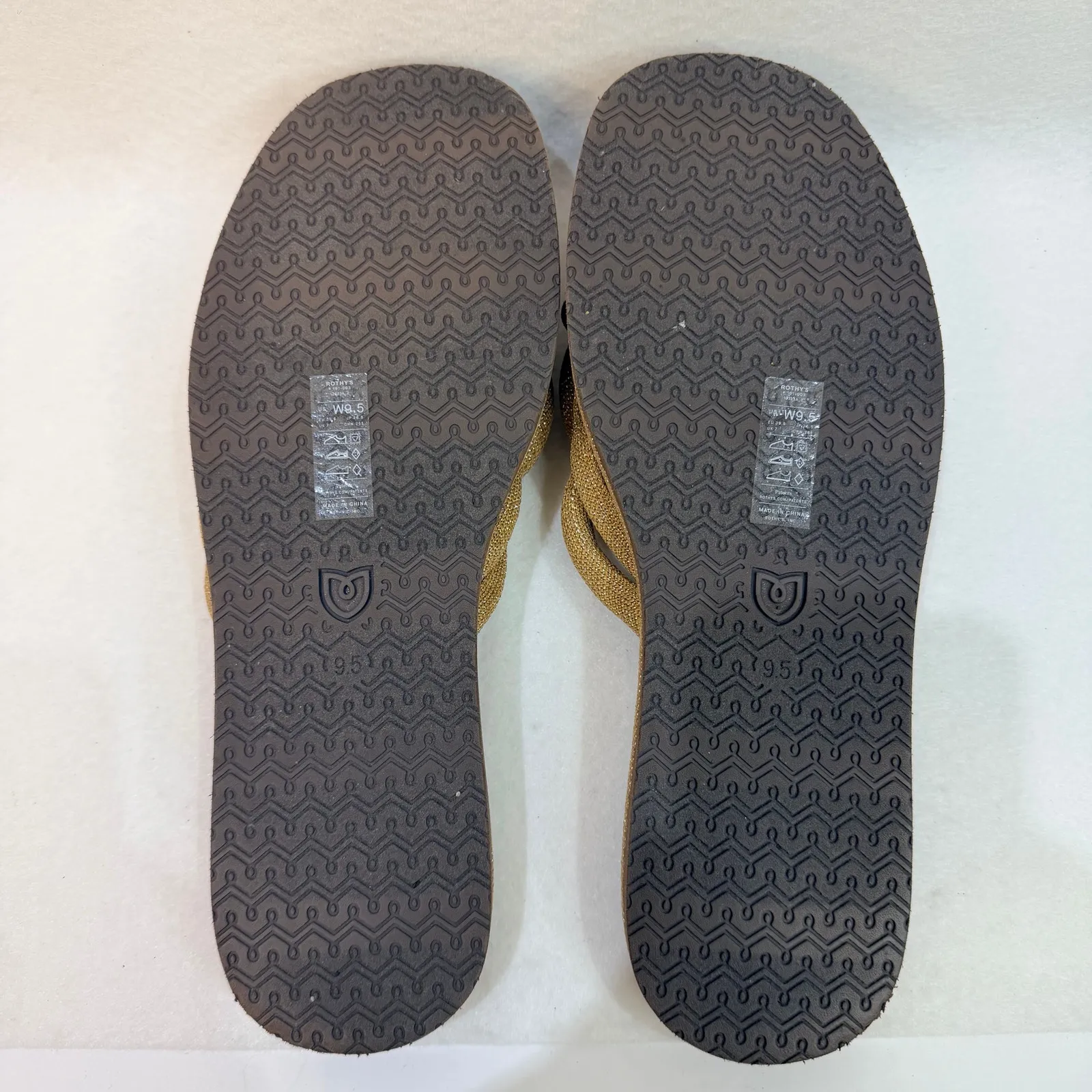 Rothys The Summer Sandal Golden Sun Bronze Metallic Slip On Braided Straps 9.5 - Image 7