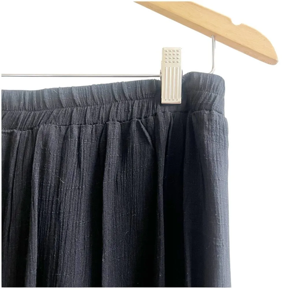 Hayden Los Angeles Pedal Pusher Cropped Pants Gauze Size Medium Black Ivory Y2K - Image 4