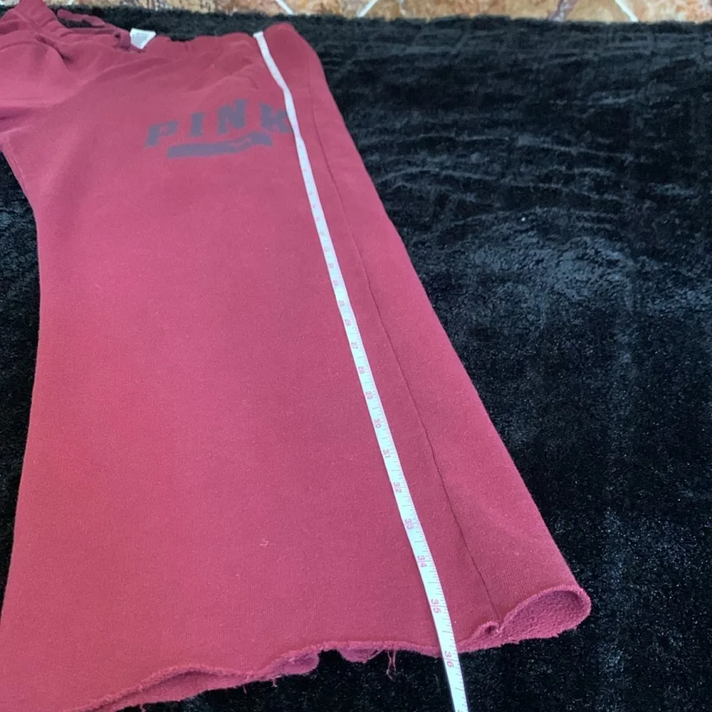 Pink by Victoria's Secret Womens Pocket Drawstring Maroon Wide Leg Sweatpants S - Image 11