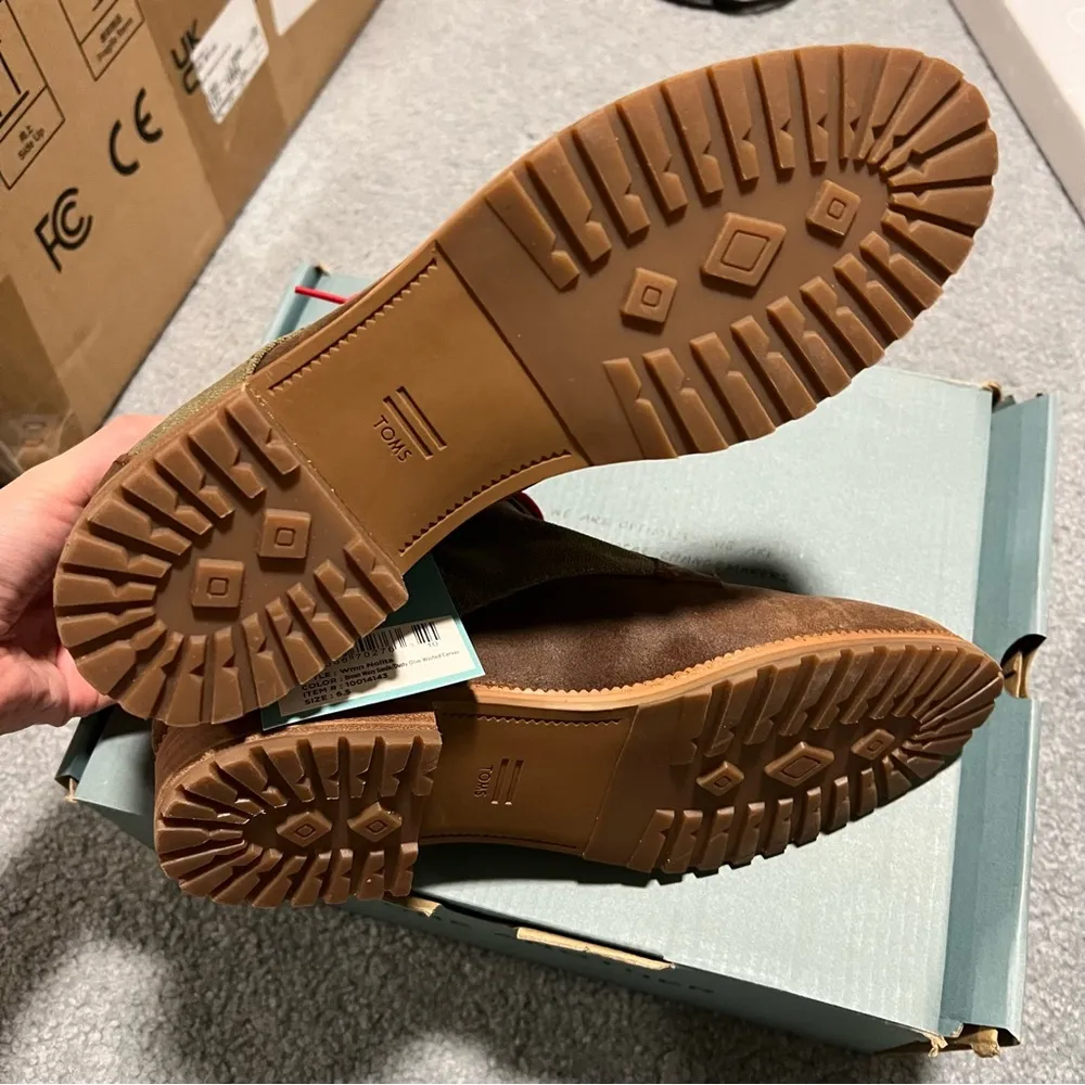 Toms Nolita Brown Olive Canvas Lace Up Boots Size 6.5 NWT - Image 4