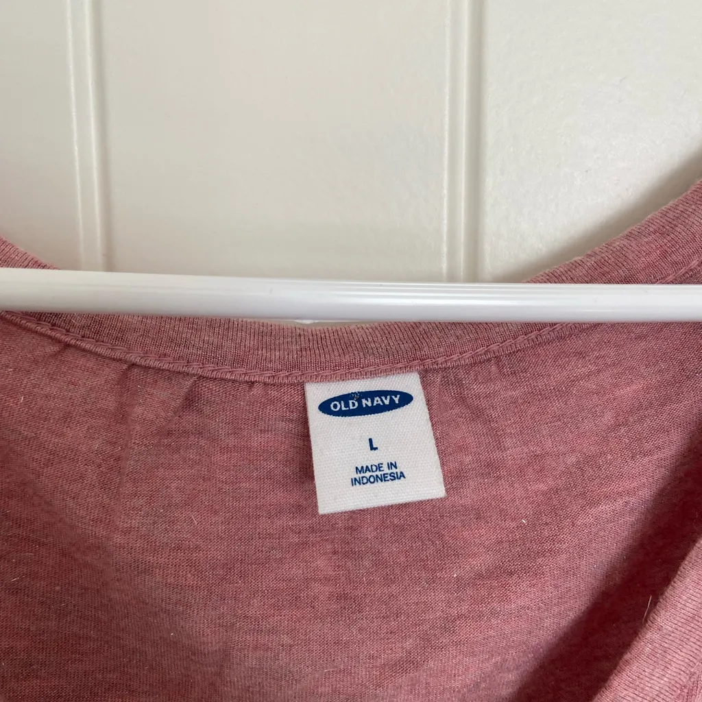 NWOT Old Navy women’s mauve pink sparkly v-neck relaxed casual blouse large‎ - Image 4