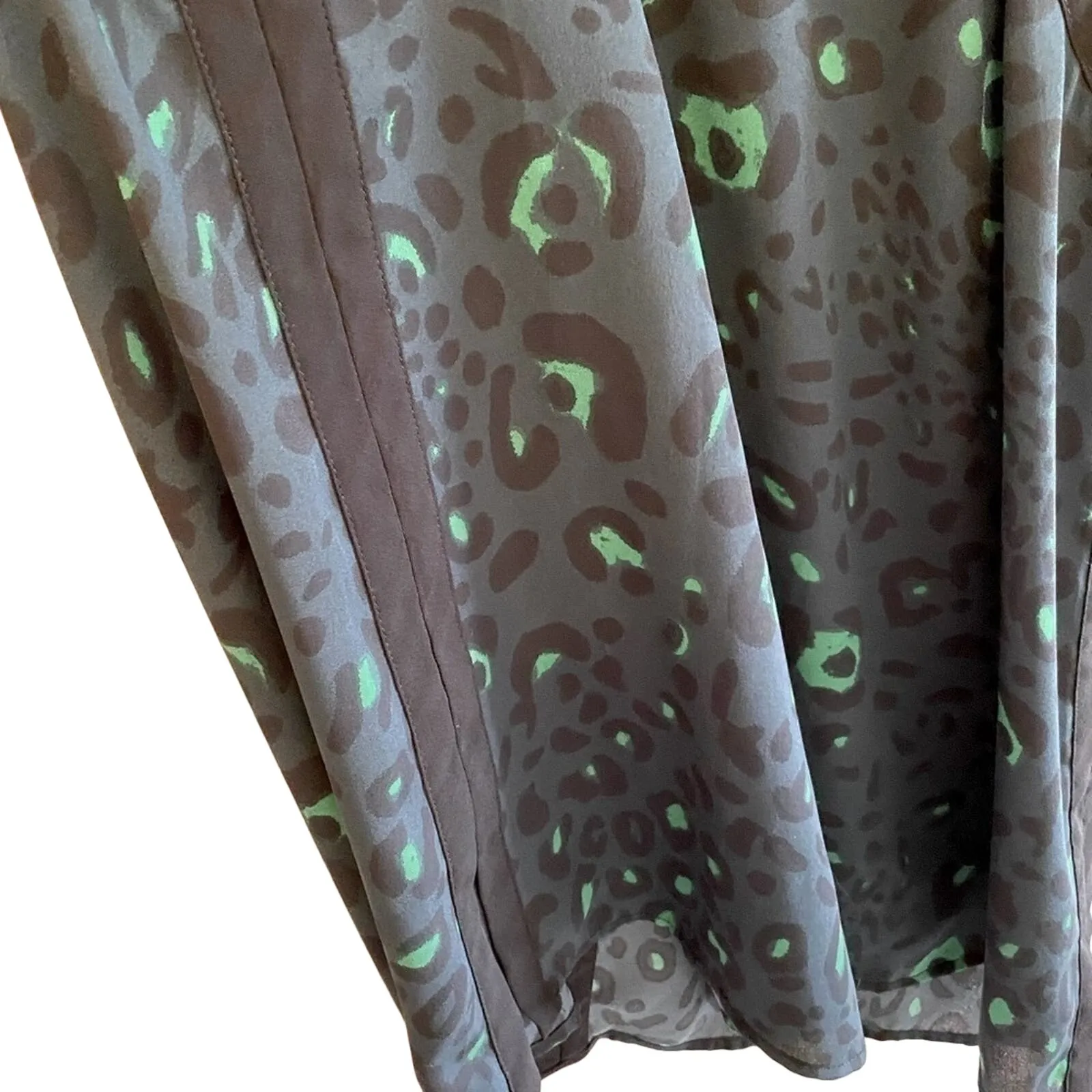 Collective Concepts  Sleeveless Blue Green Peacock Pattern Lightweight Blouse L - Image 5