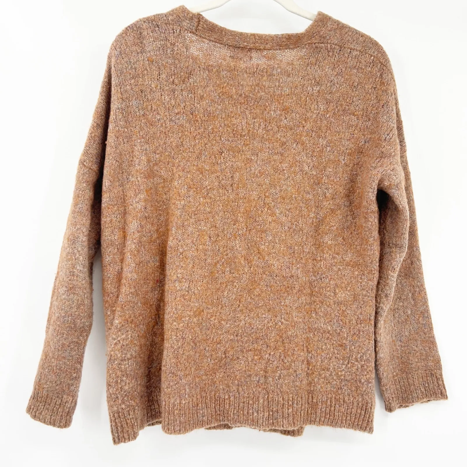 Zara‎ Knit Womens Neutral Wool Mohair Blend Knit Cardigan Sweater Size M Brown - Image 8