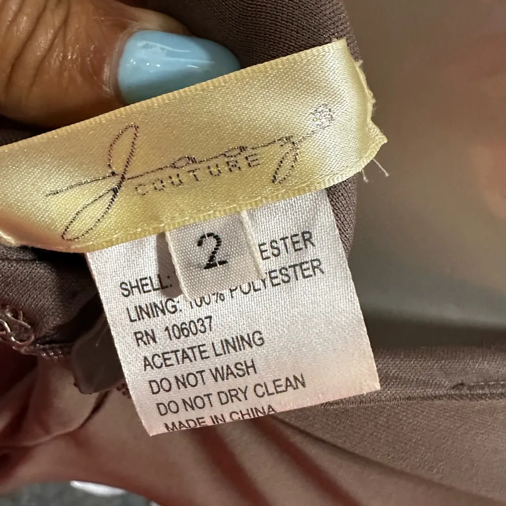 Size 2 mocha Jasz Couture formal dress EUC - Image 5