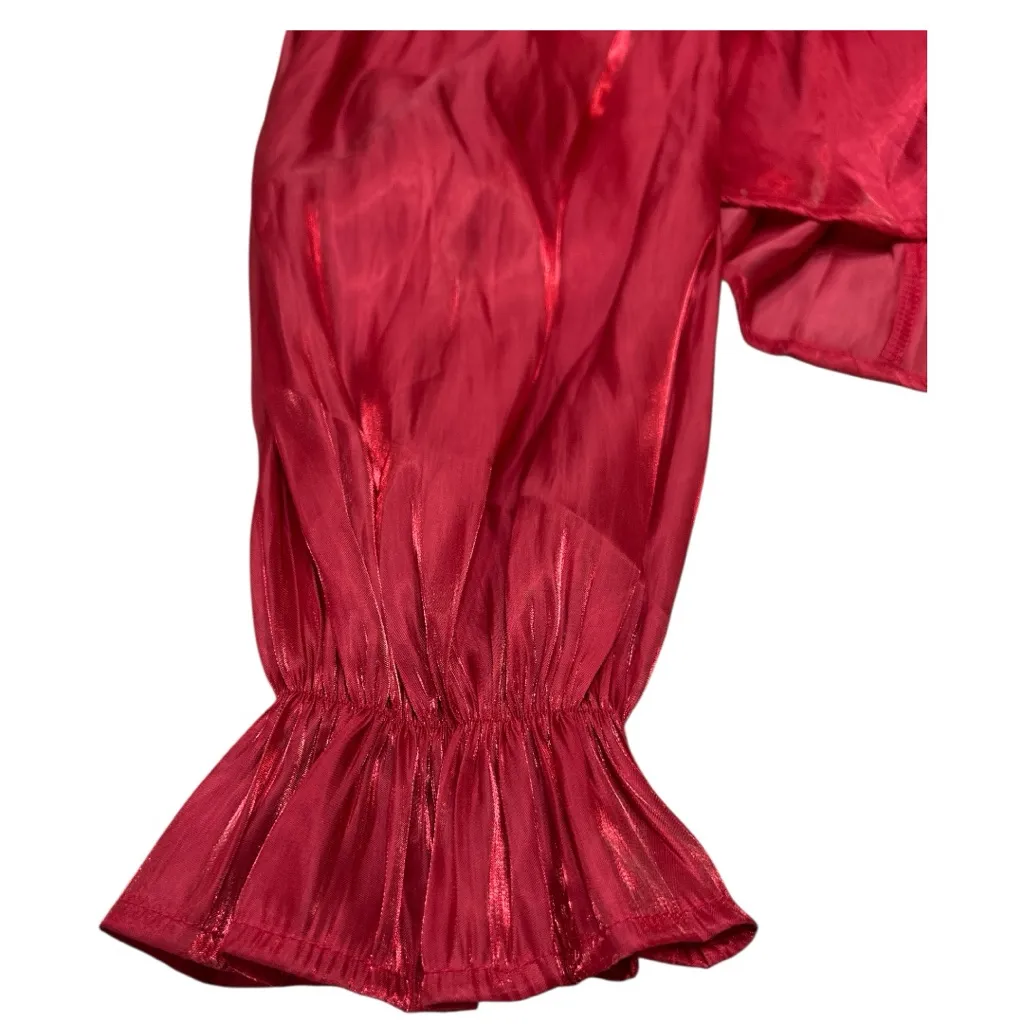 Umgee Long Sleeve Shimmer Mini Dress Smocked Back panel babydoll Size Small NWT - Image 7