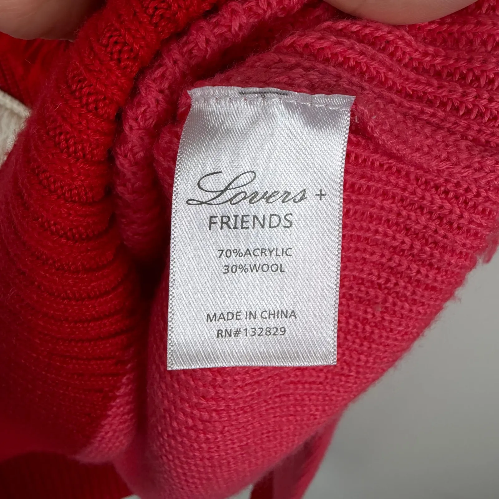 Lovers + Friends Nikki Sweater Small Chevron Fringe Valentines Comfy Retro Cozy - Image 7
