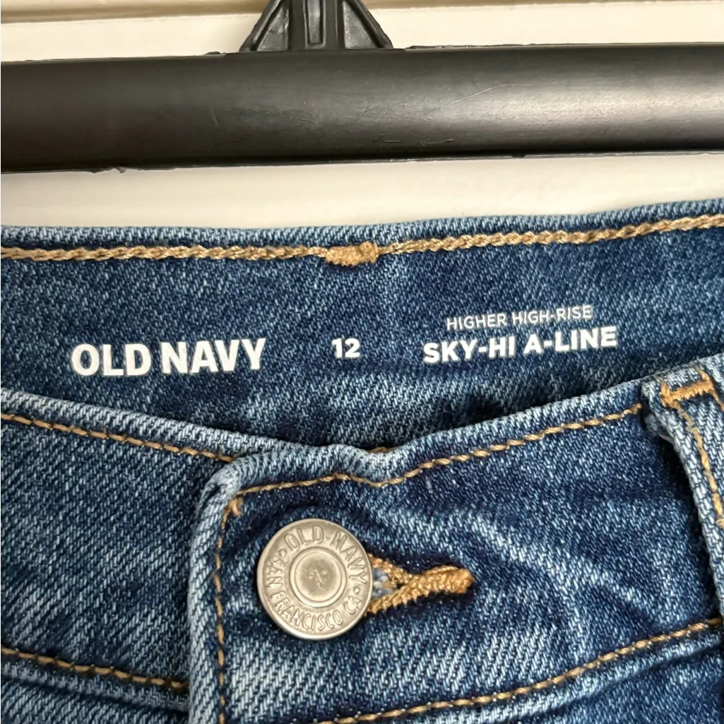 Old Navy Sky High A-Line Denim Shorts Size 12 - Image 2