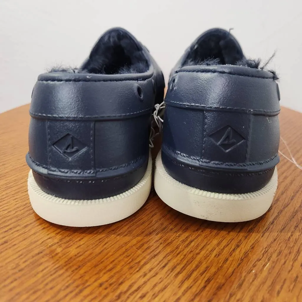 Sperry Women's Navy Float Boat Shoes with Faux Fur Lining Size 6 NWOT - Image 6