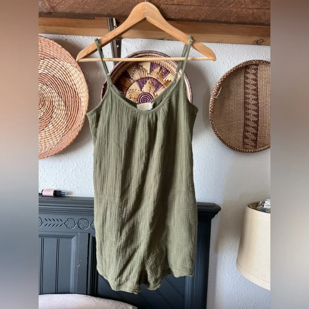 NATION LTD Mariah Easy Romper cotton green small - Image 4