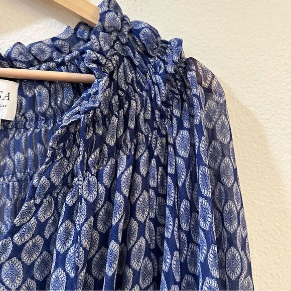 Anthropologie x Misa‎ Los Angeles Almaha Blouson Mini Dress Size S Blue - Image 10