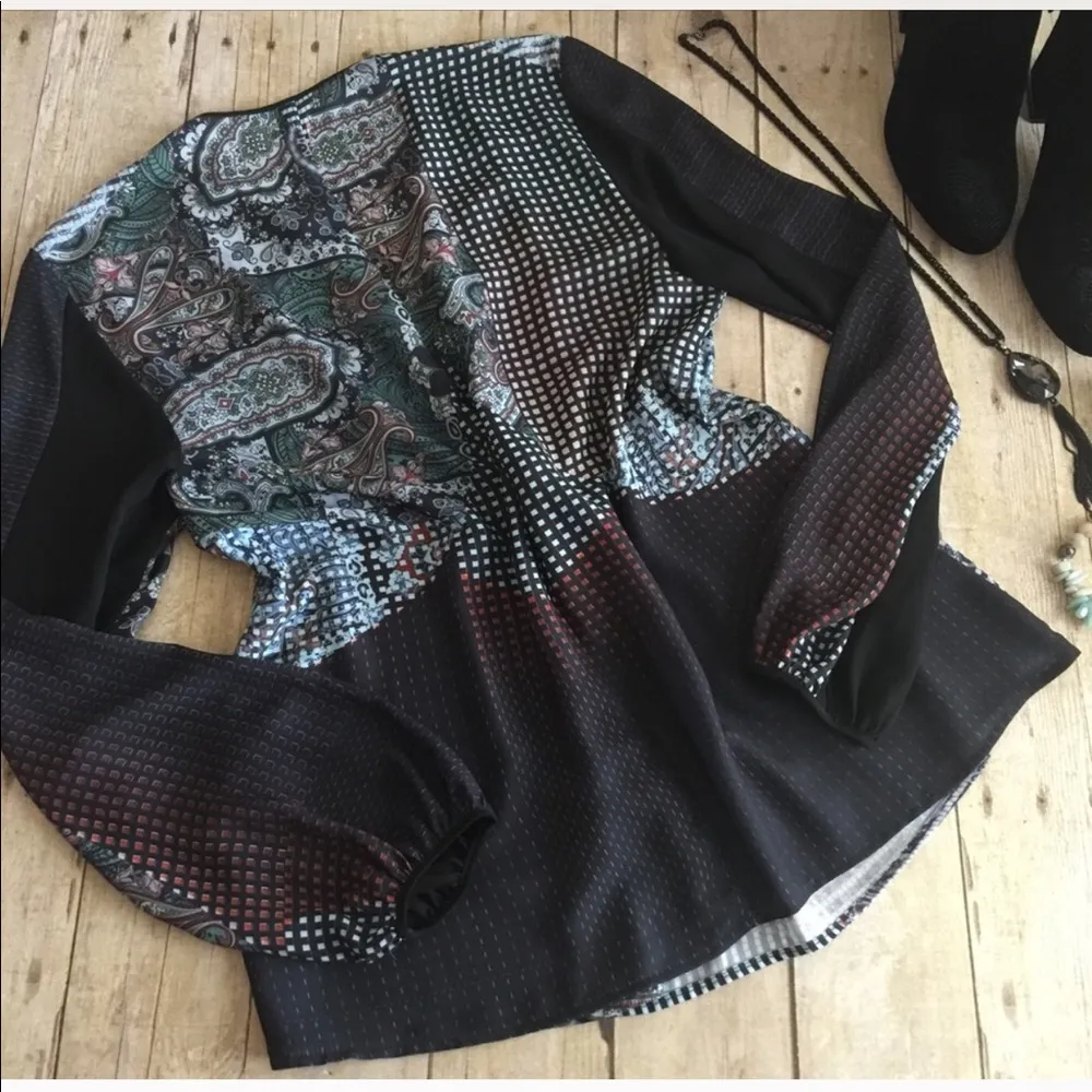 CLOVER CANYON BoHo Long Sleeve Multi Print Blouse - Image 8