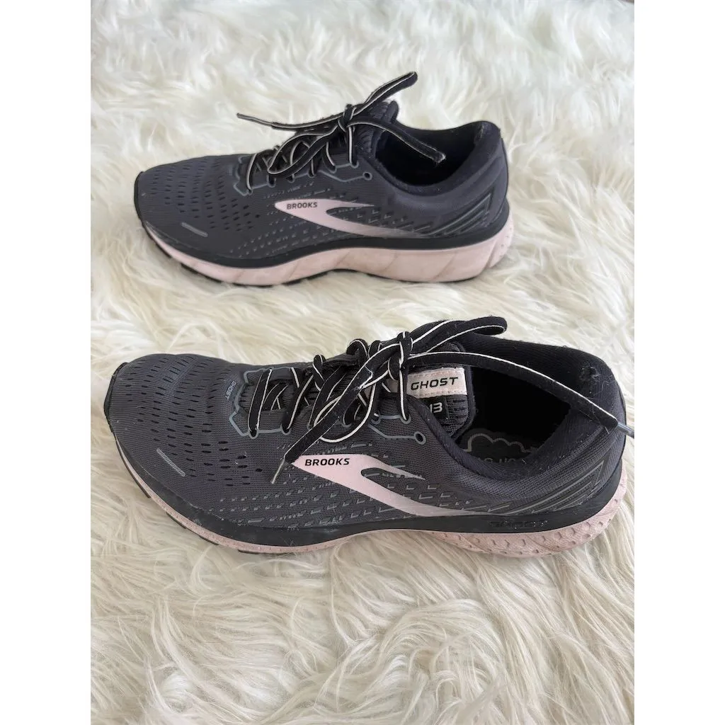 Brooks Ghost 13 Women's Running Shoes Gray Pink Size‎ 9 Athletic Sneaker - Image 2