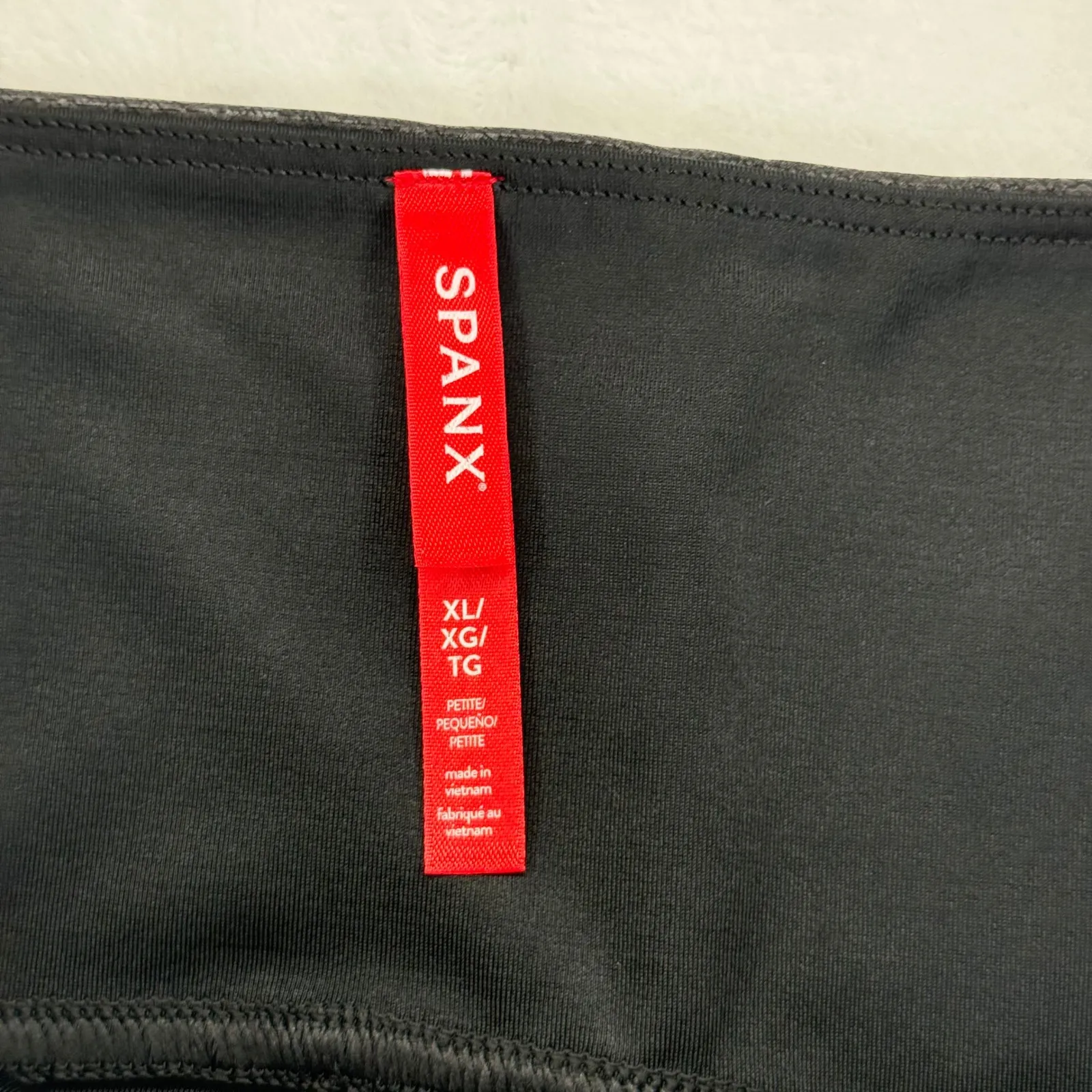 SPANX Faux Leather Moto Leggings Petite XL Black 20136Q New With Tags - Image 5