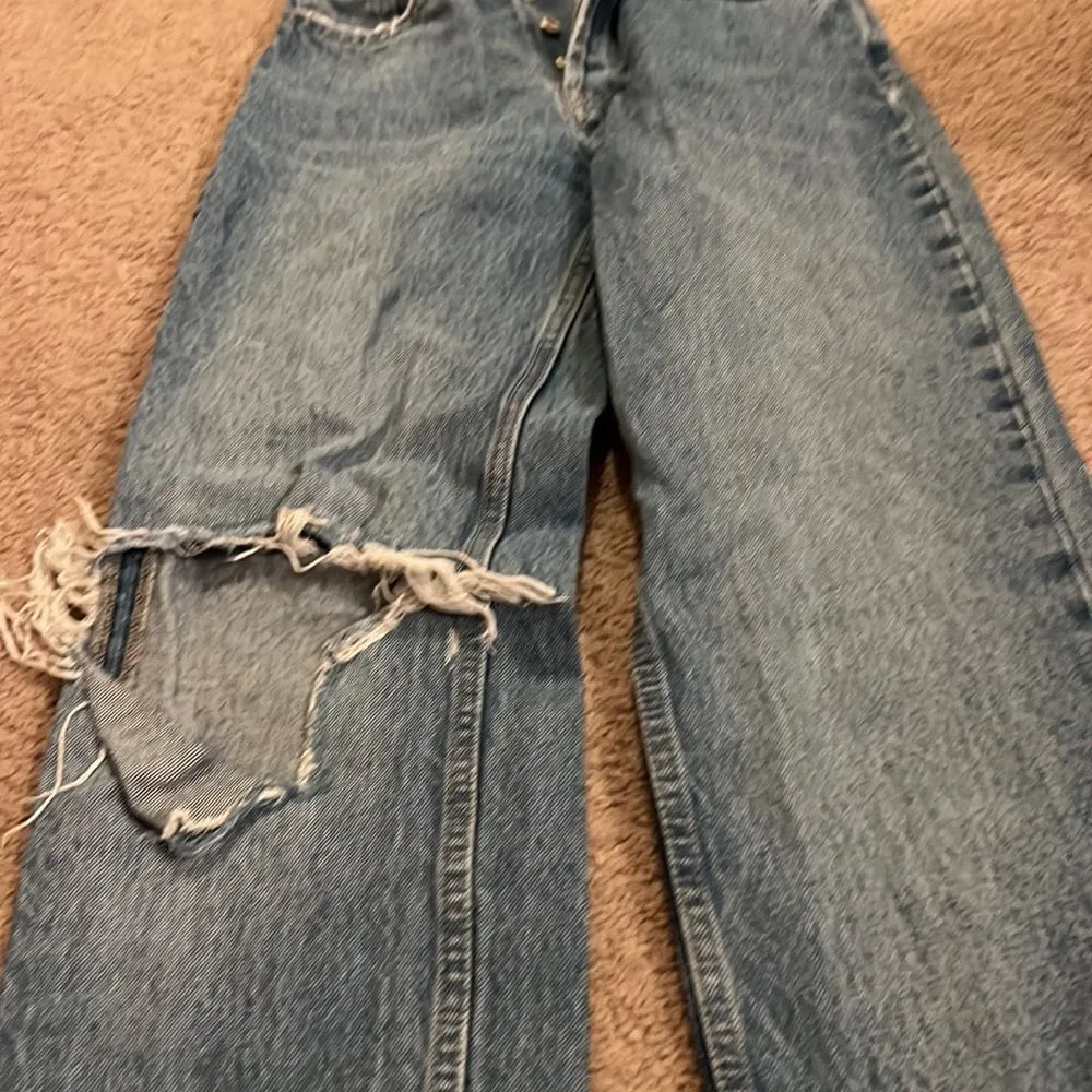 Zara high rise button fly jeans 0 - Image 4