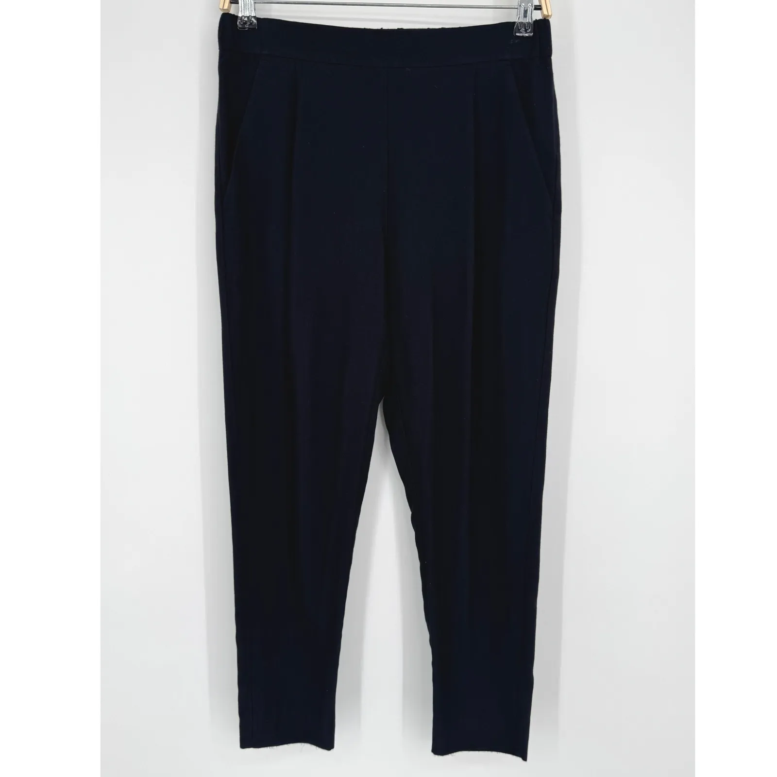 AllSaints Aleida Lightweight Tri Trousers Size 4 Black Relaxed Fit Pleated Pants - Image 6