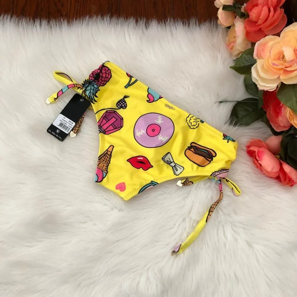 WILDFOX Emoji Print Boy Short Bikini Bottoms NWT - Image 2