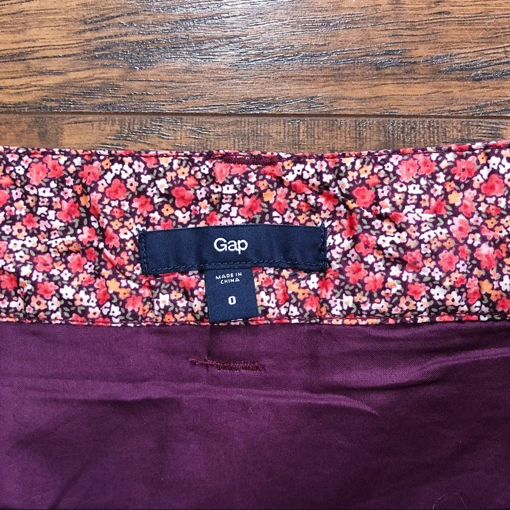 GAP • pink fall floral cotton mini skirt ditsy low rise pleated Y2K - Image 4