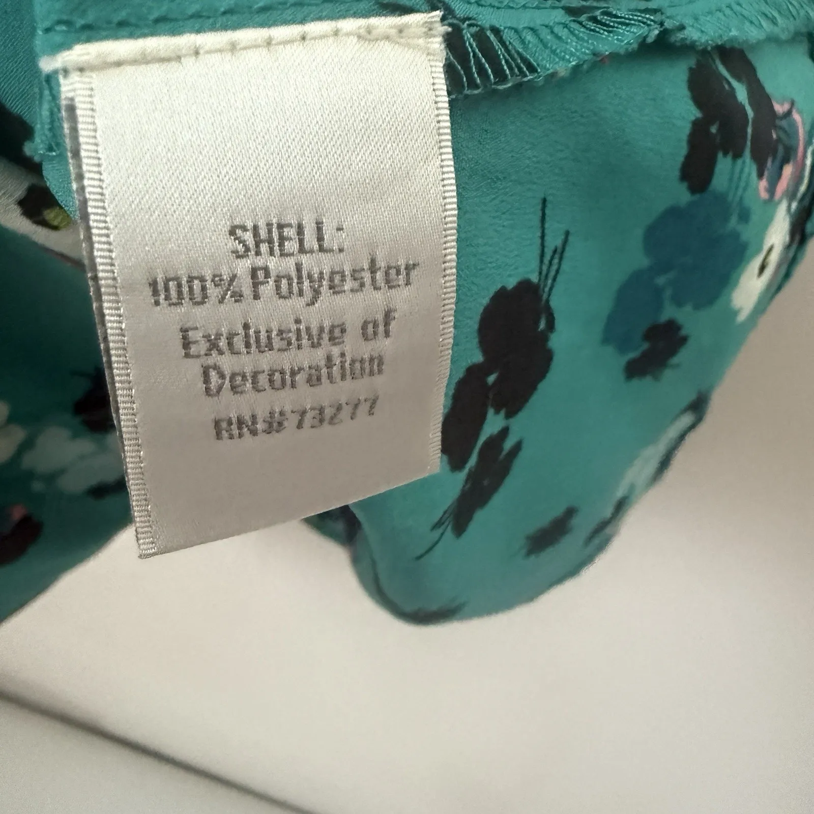 LC Lauren Conrad Cami Tank Racer Back Lace Ruffle Teal Floral Cottagecore Top XS - Image 4