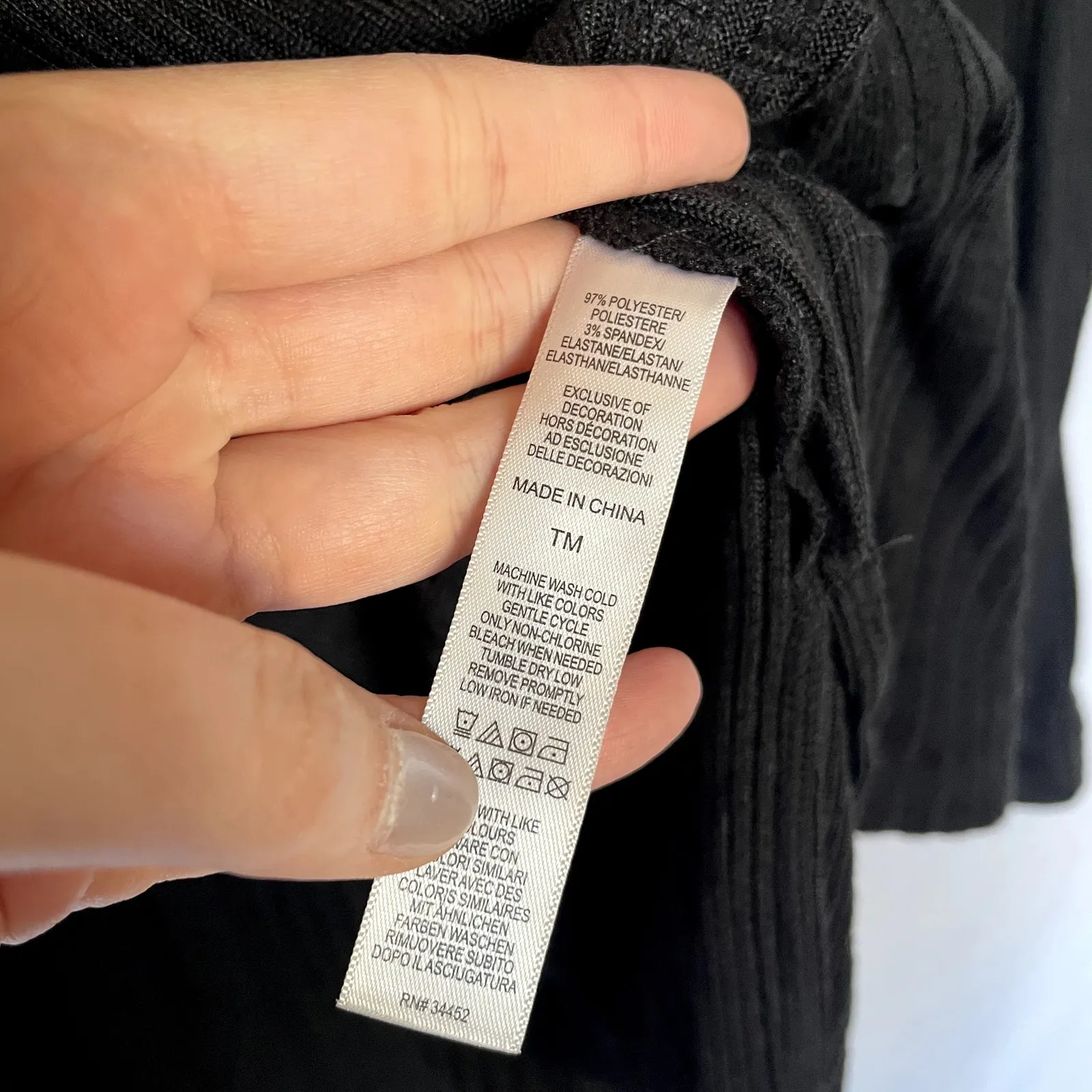 CuddlDuds black knit ribbed button down long sleeved shirt extra long women's TM - Image 5