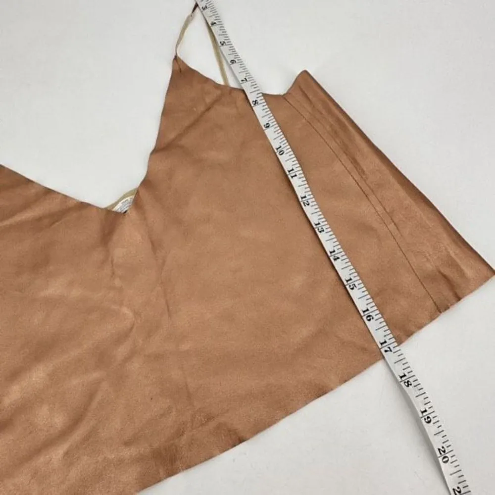 Zara rose gold faux leather spaghetti strap tank Small camisole festival concert - Image 3