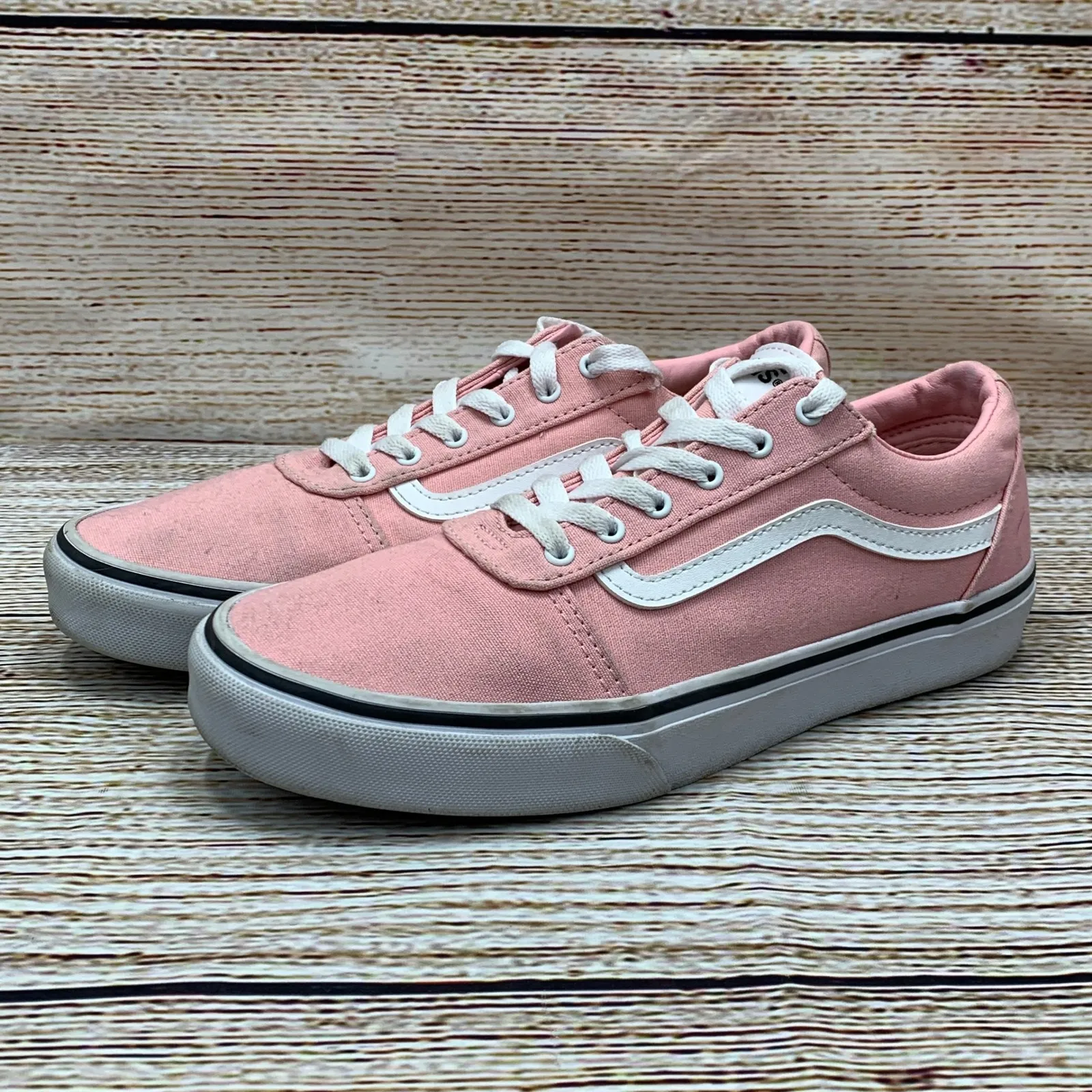 Vans Canvas Sneakers Pink Low Top Casual Shoes [Size‎ Women's US 6] - Image 2