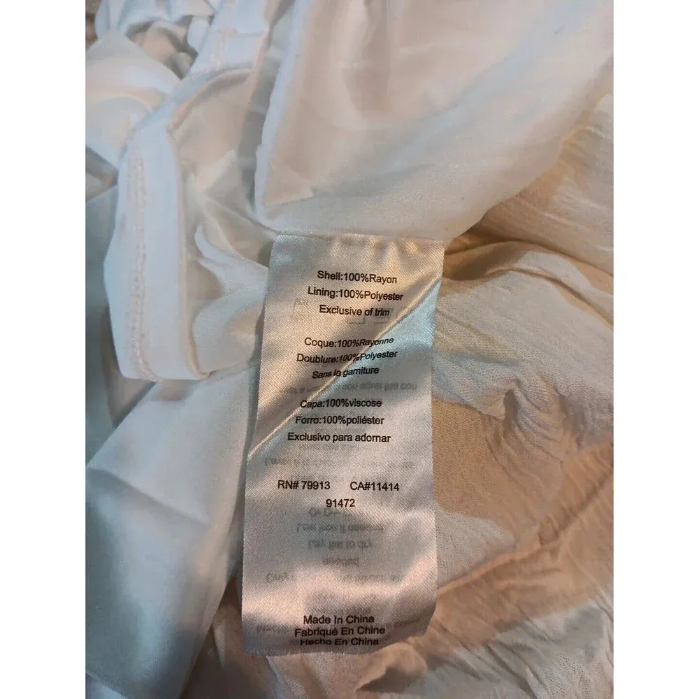 Motherhood Off White Boho Floral Lace Trim Lined Maxi Maternity Dress Medium - Image 5