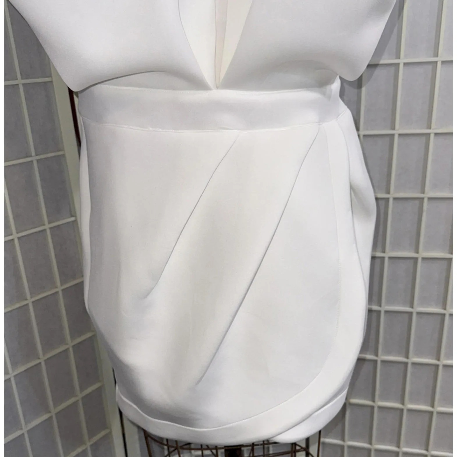 Bibi Bridal Shower White Dress Puff Icon Bride Bachelorette Reception Dress XL - Image 6