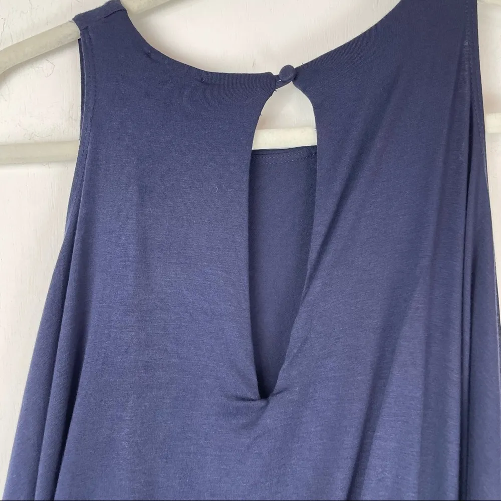 NWT Splendid Cold Shoulder Wrap Tie Midi Dress Navy Blue Sz Small - Image 12
